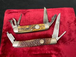 Pair of Vintage Remington Folding Pocket Knives, R-7 Turkey Hunter & Boy Scout RS3333 w/Bone Hand...