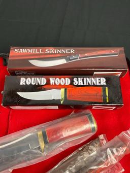 NIB Round Wood Skinner Fixed Blade Knife & NIB Sawmill Skinner Fixed Blade Knife - See pics