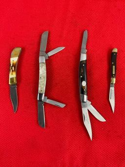 4 pcs Modern Rite Edge Steel Folding Blade Pocket Knives w/ Composite Handles. NIB. See pics.