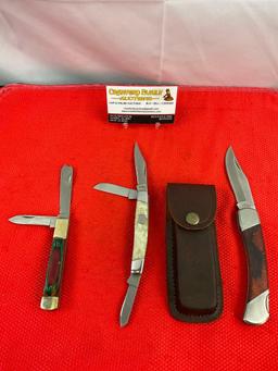 3 pcs Modern Steel Folding Blade Pocket Knives. 2x Rite Edge, 1x Frost Cutlery. See pics.