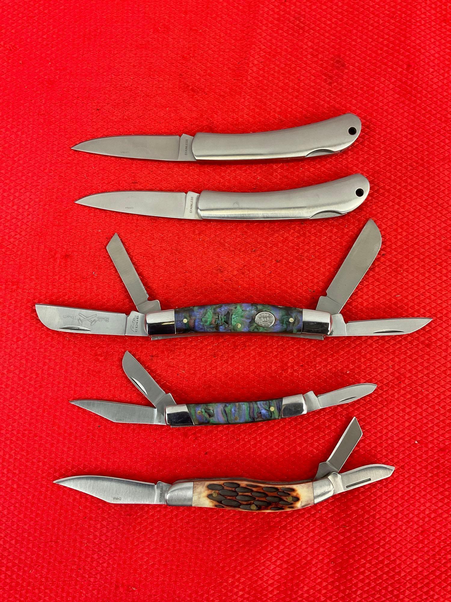 pcs Modern Rite Edge Steel Folding Blade Pocket Knives. 1x Stockman. 1x Congress. NIB. See pics.