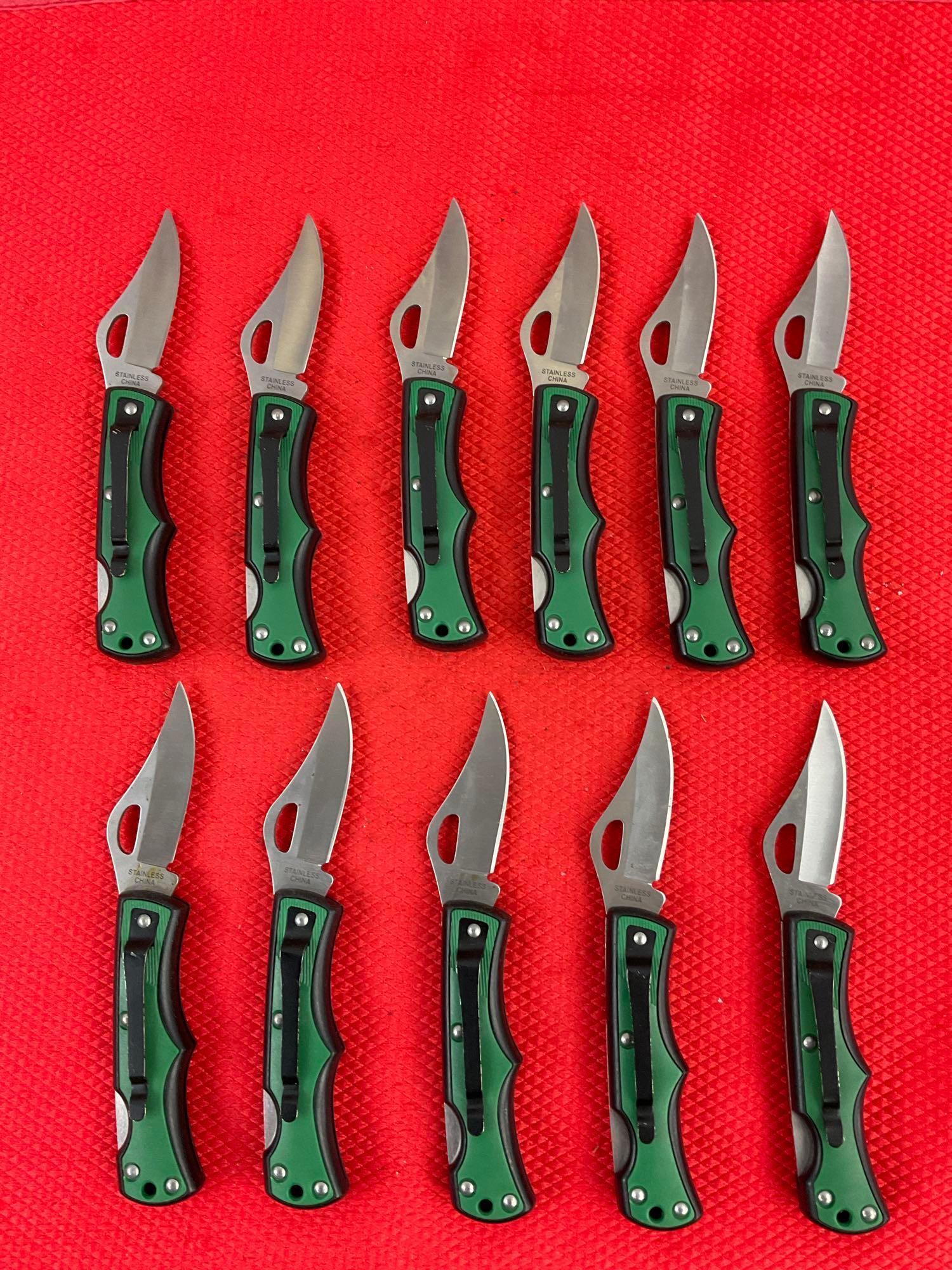 11 pcs Modern SRG 2.25" Steel Folding Blade Pocket Knives. Rocky Mountain Elk Foundation. See pics.