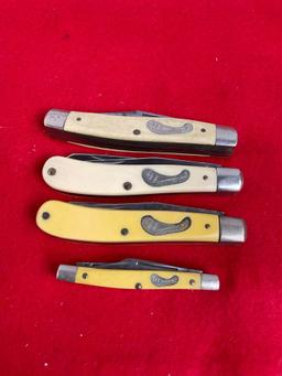 4x Frontier Multi Bladed Folding Pocket Knives - Largest Blade size is 3" - See pics