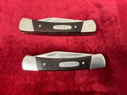 Pair of Vintage Buck 703 Colt Stockman Rosewood, Triple Blade Knives