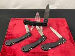 4x Case Folding Knives, plastic handled knives, models 3x 059L, 1x 225L, stainless blades