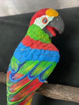 Hand Painted Wooden Scarlet Macaw Decoration