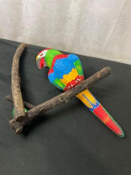 Hand Painted Wooden Scarlet Macaw Decoration