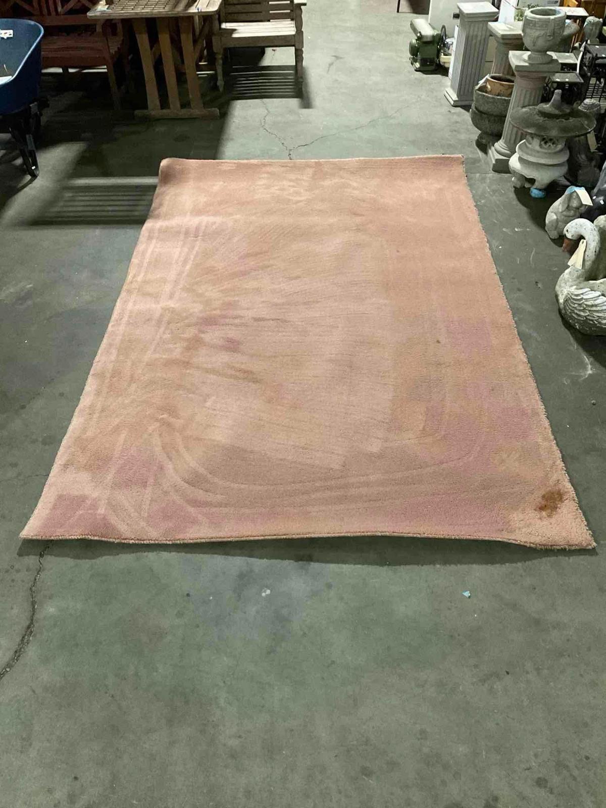 Vintage Pale Pink Wool Area Rug. Measures 107" x 72". See pics.