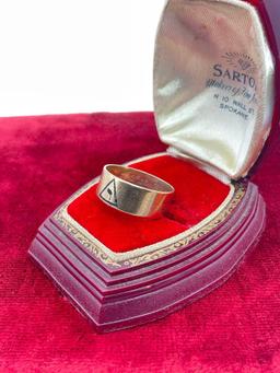 Rare 10k Gold Masonic Finger of God 14th Degree ring - marked on inner band, Size 10