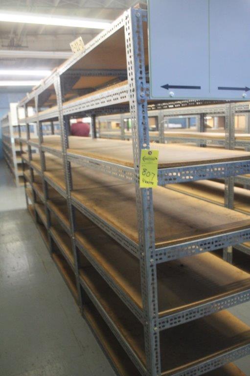 (4) 2 x 4 x 6' Steel/Wood Shelving Units