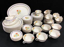 Large Set Ivory Lamberton Scammell China - 7 Double-Handled Soup Bowls, 12