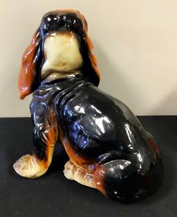 Large Vintage Cast Hand Painted Basset Hound Figure - 13"x11"x13", Minor Lo