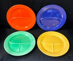 4 Vintage Fiestaware Grill Plates - 11½"