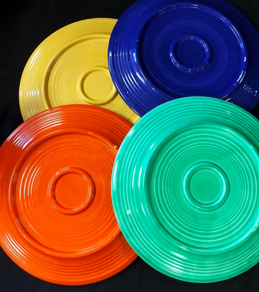 4 Vintage Fiestaware Grill Plates - 11½"