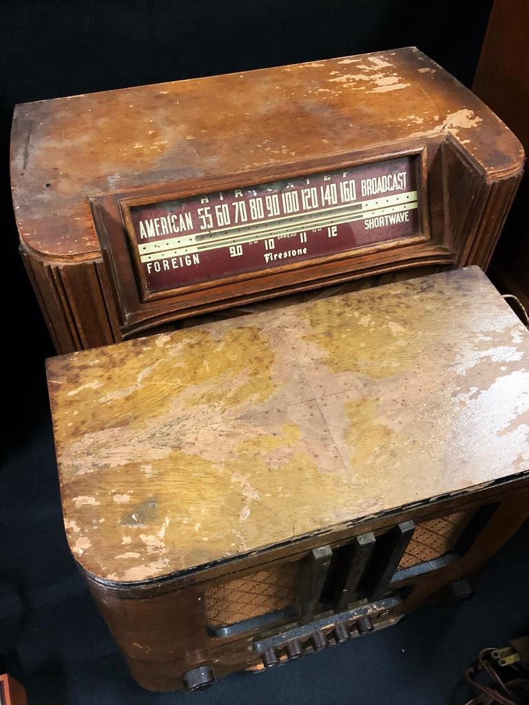 Firestone Radio - Wood Case, Model 4A20, 16"x9"x10";     RCA Victor Radio -