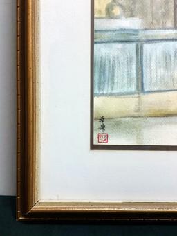 Hsing-Hua Chang Watercolor - Time At Union Station, Framed W/ Glass, 30"x36