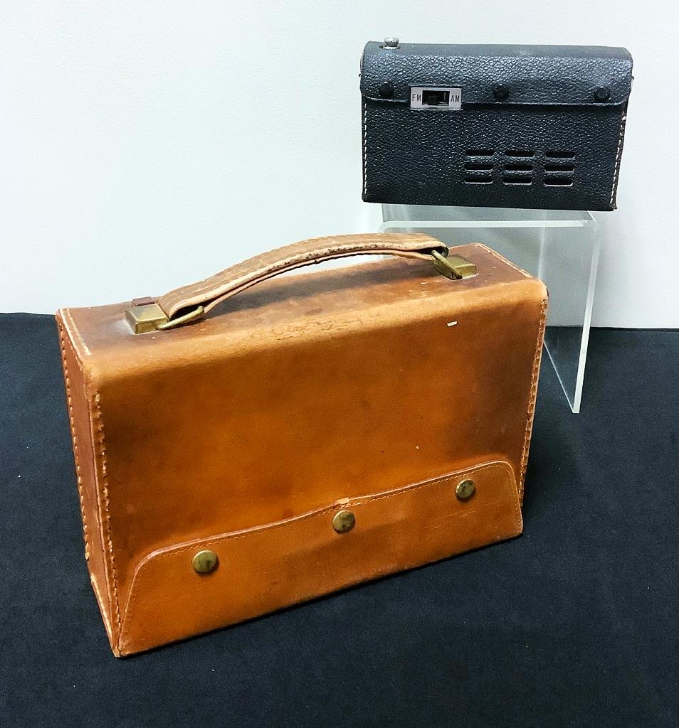 Seven Radio - Leather Case, 9½"x3½"x7½";     Marvel Radio - Leather Case