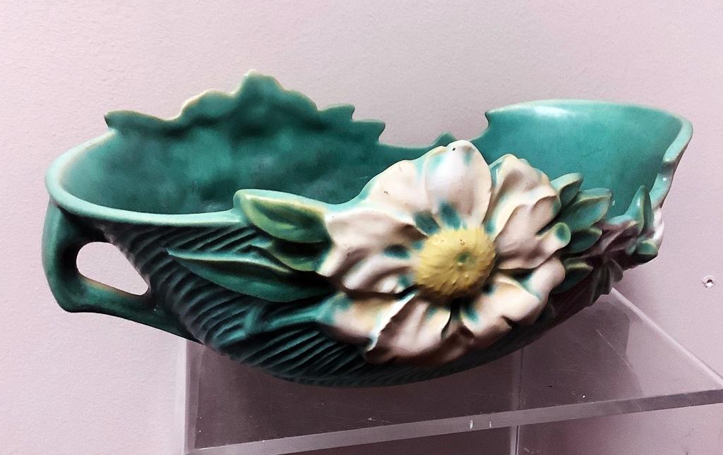 Roseville Pottery Peony Bowl - #430, 10", Very Tiny Chip