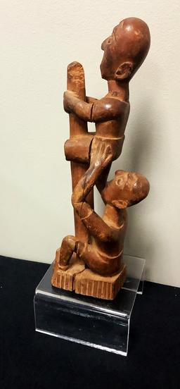African Carved Wood Fertility Statue - As Found, 10½"