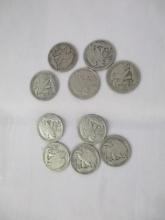 US Walking Liberty Halves- 1940's various dates/mints 10 coins