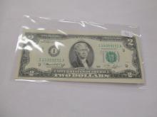 US Currency $2.00 Bills- Consecutively numbered 5 bills- Crisp