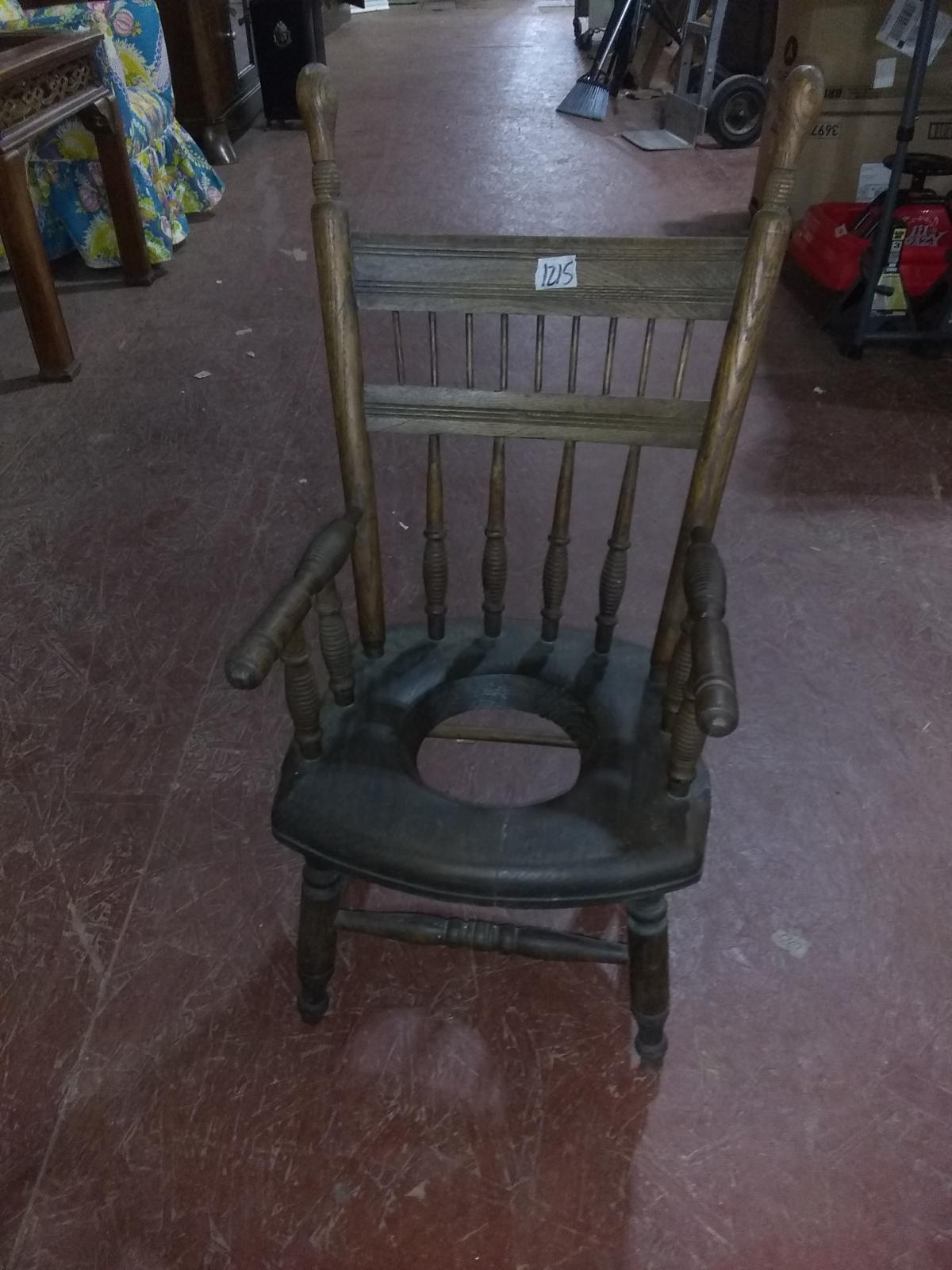 Antique Oak Childs Potty Chair