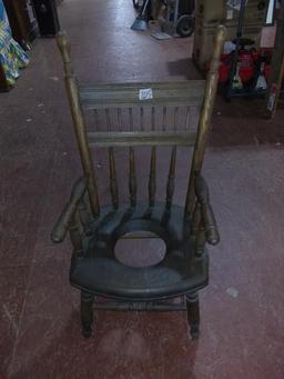 Antique Oak Childs Potty Chair