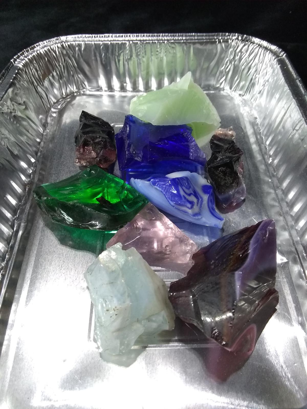 Collection Slag Glass/Gemstone Specimens (9 stones)