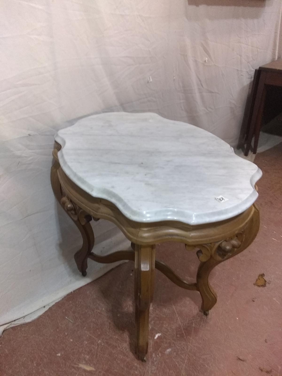 Antique Victorian Marble Top Table