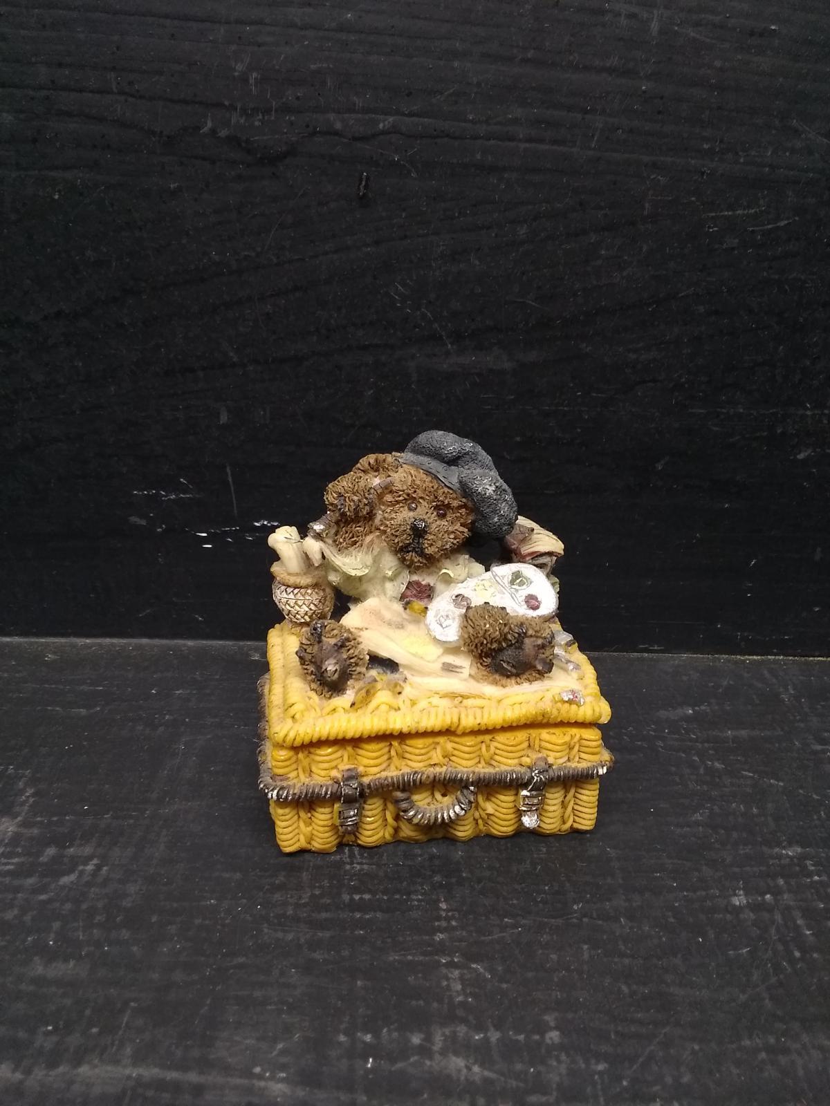 Novelty Resin Painting Bear Trinket Box