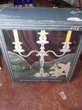 BL-Silver Plated 3 Arm Candlestick NIB