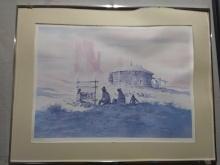 Artwork -Framed Print-Native American Weaving signed David Kuo 616/1000