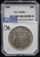 1886 MORGAN DOLLAR - PCI MS66+