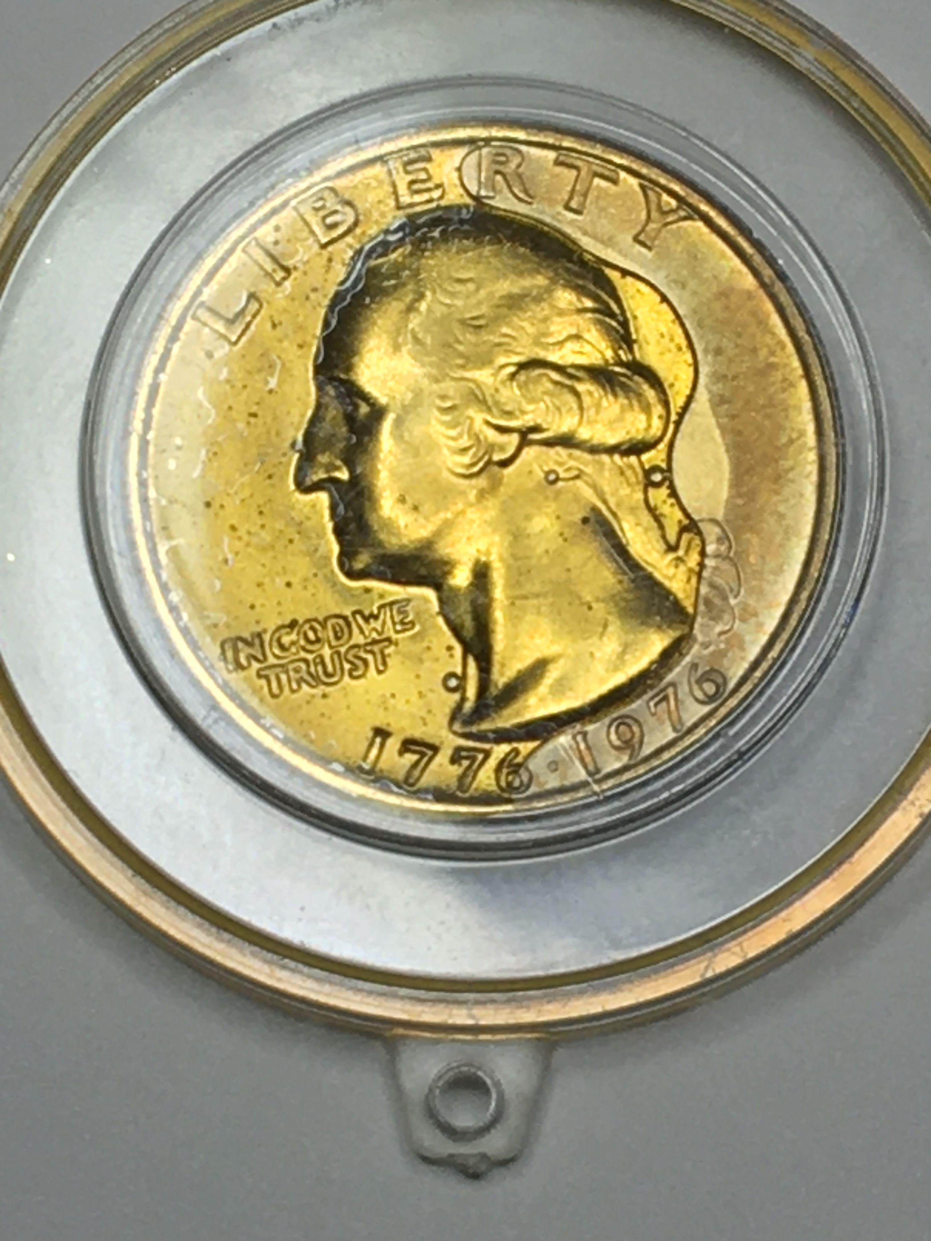 Gold Plated And Highlighted 1976 Drummer Boy Quarter Pendant