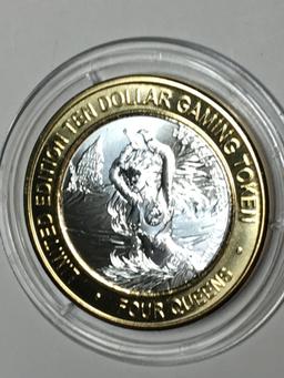 4 Queens Casino $10.00 Casino Token (Goddess Of The Sea)