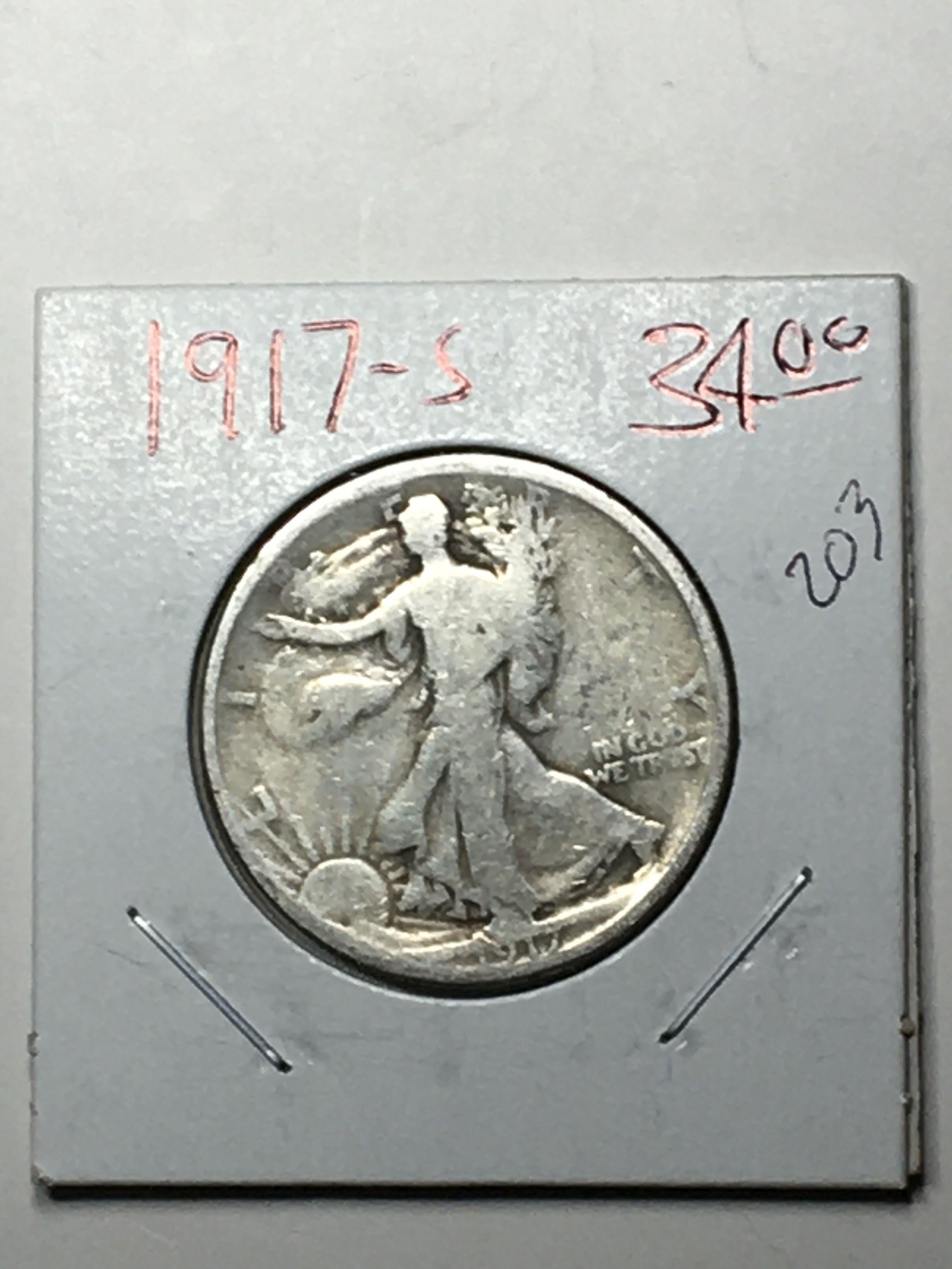 1917 S Walking Liberty Half Dollar