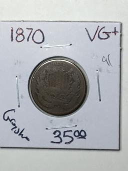 1870 2 Cent Copper