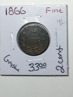 1866 2 Cent Copper