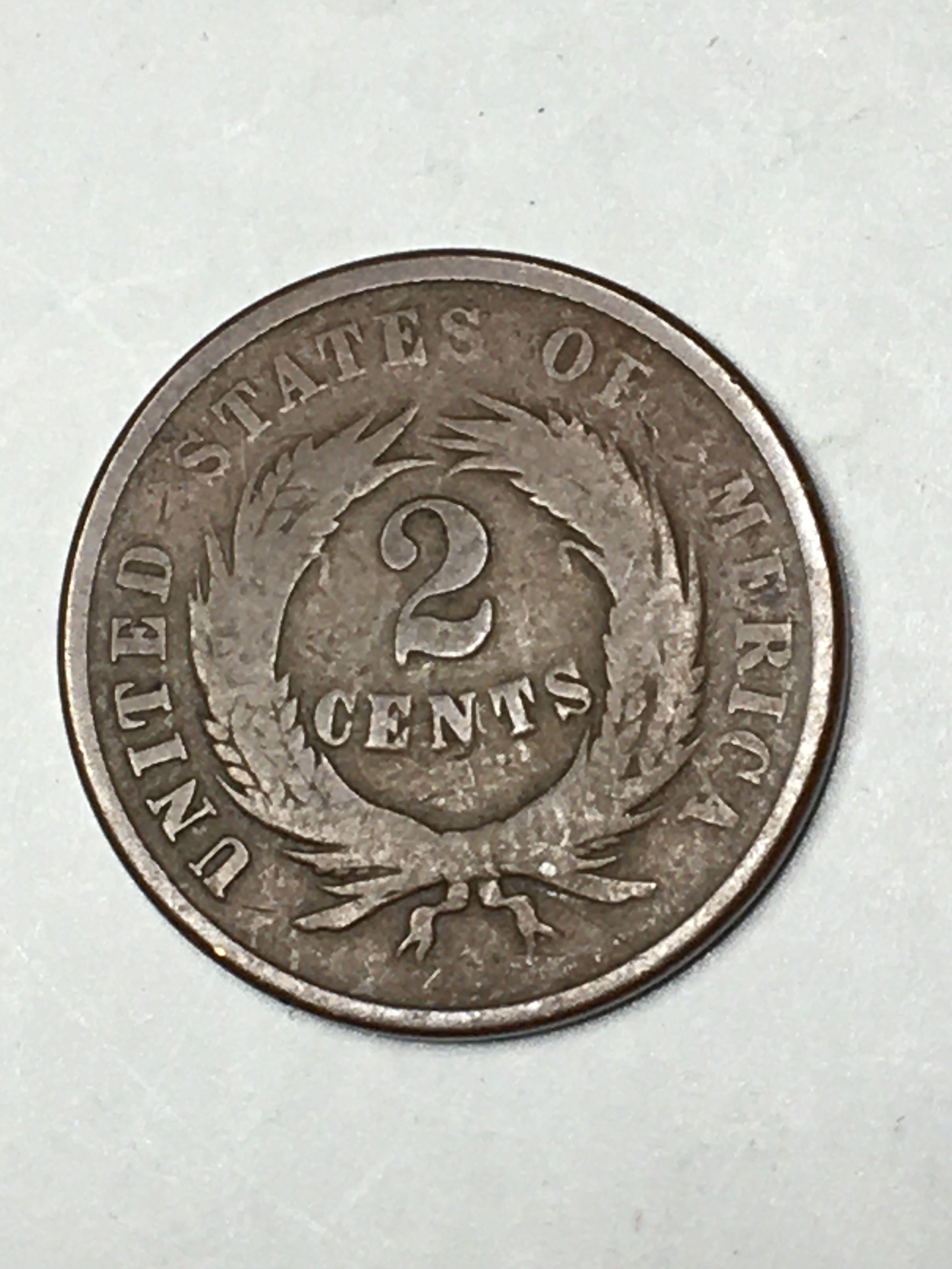 1865 U S 2 Cent Piece