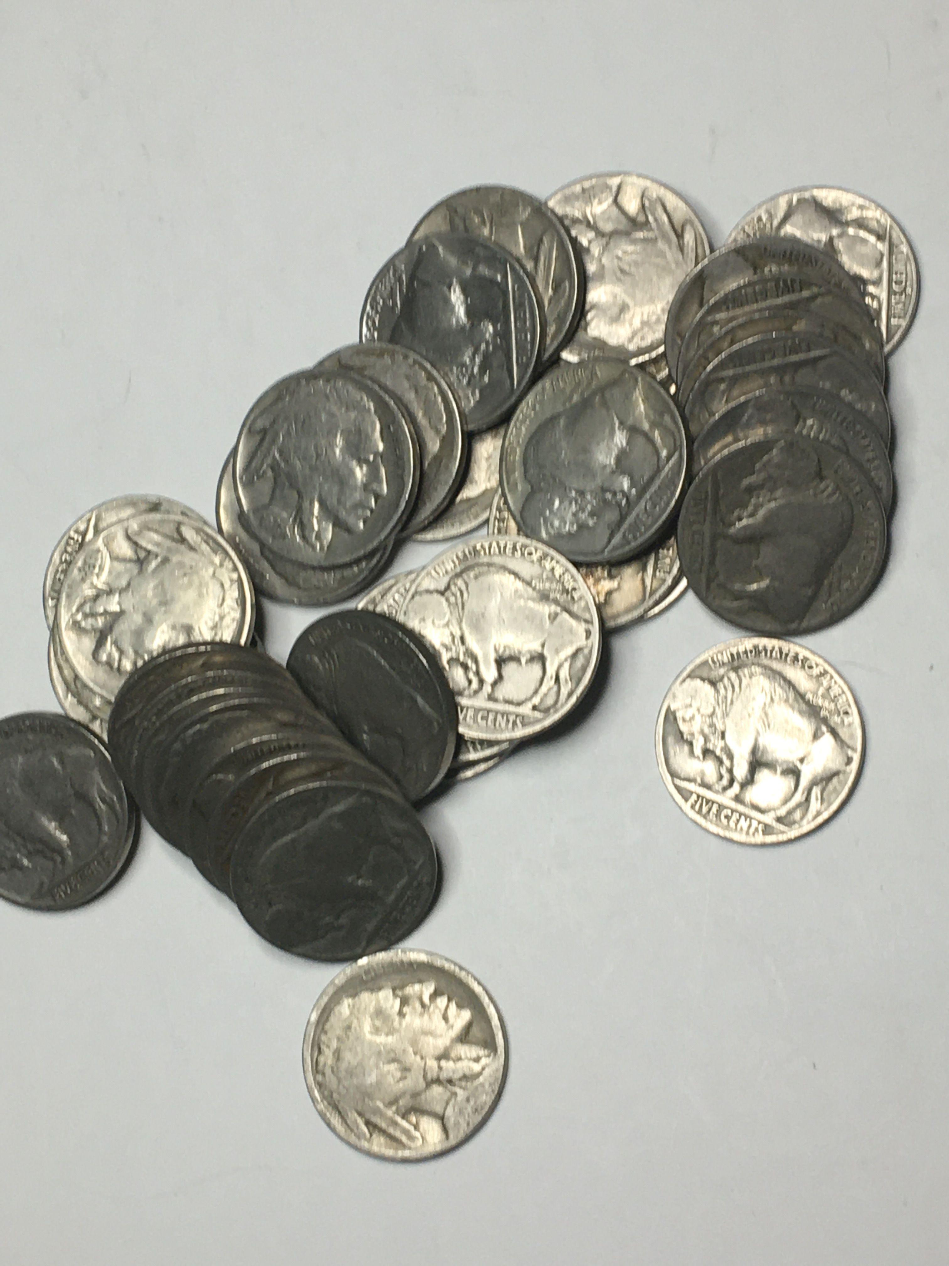 40 Buffalo Nickels Full Dates