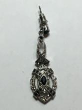 10 Kt White Gold Diamond Chip & Ruby Earring & Pendant 4.3+ Grams