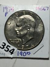 1974 P Eisenhower Clad Dollar