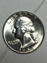 1954 S Washington Silver Quarter 