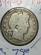 1894 O Barber Half Dollar