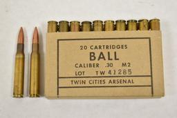 Collectible Ammo. 30 Cal M2. 22 Rds.