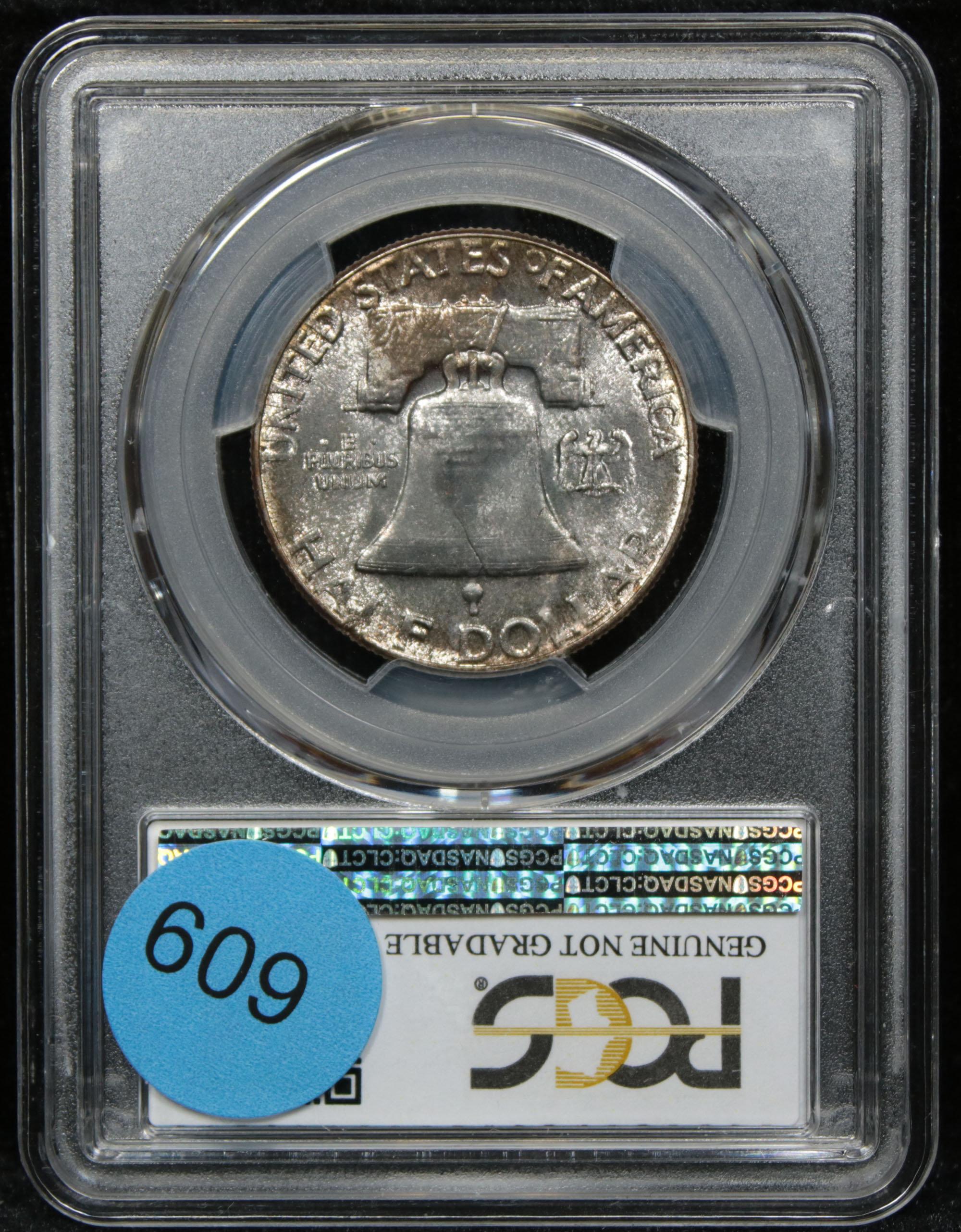 PCGS 1957-p Franklin Half Dollar 50c Graded unc details By PCGS