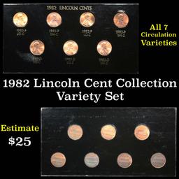 1982 Lincoln Cents Collection 7 pcs - Coin variety set