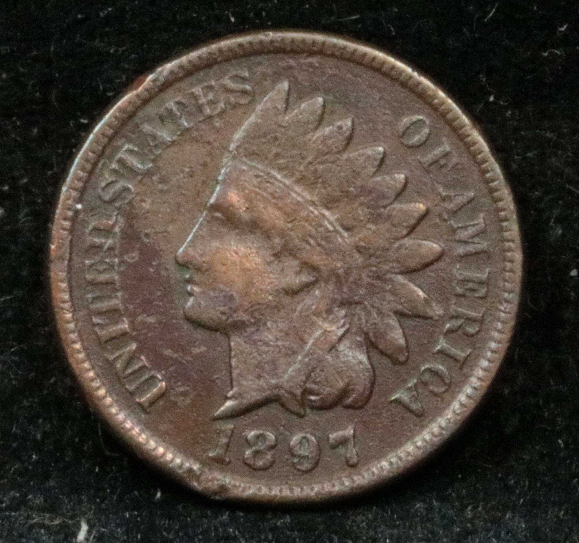 1897 Indian Cent 1c Grades AU Details