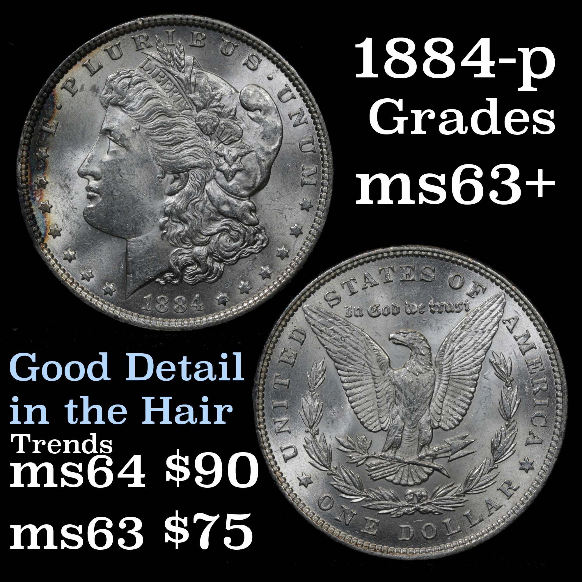 1884-p Morgan Dollar $1 Grades Select+ Unc