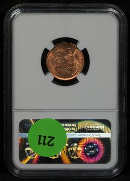 NGC 1958-p Lincoln Cent 1c Graded ms65 RD By NGC